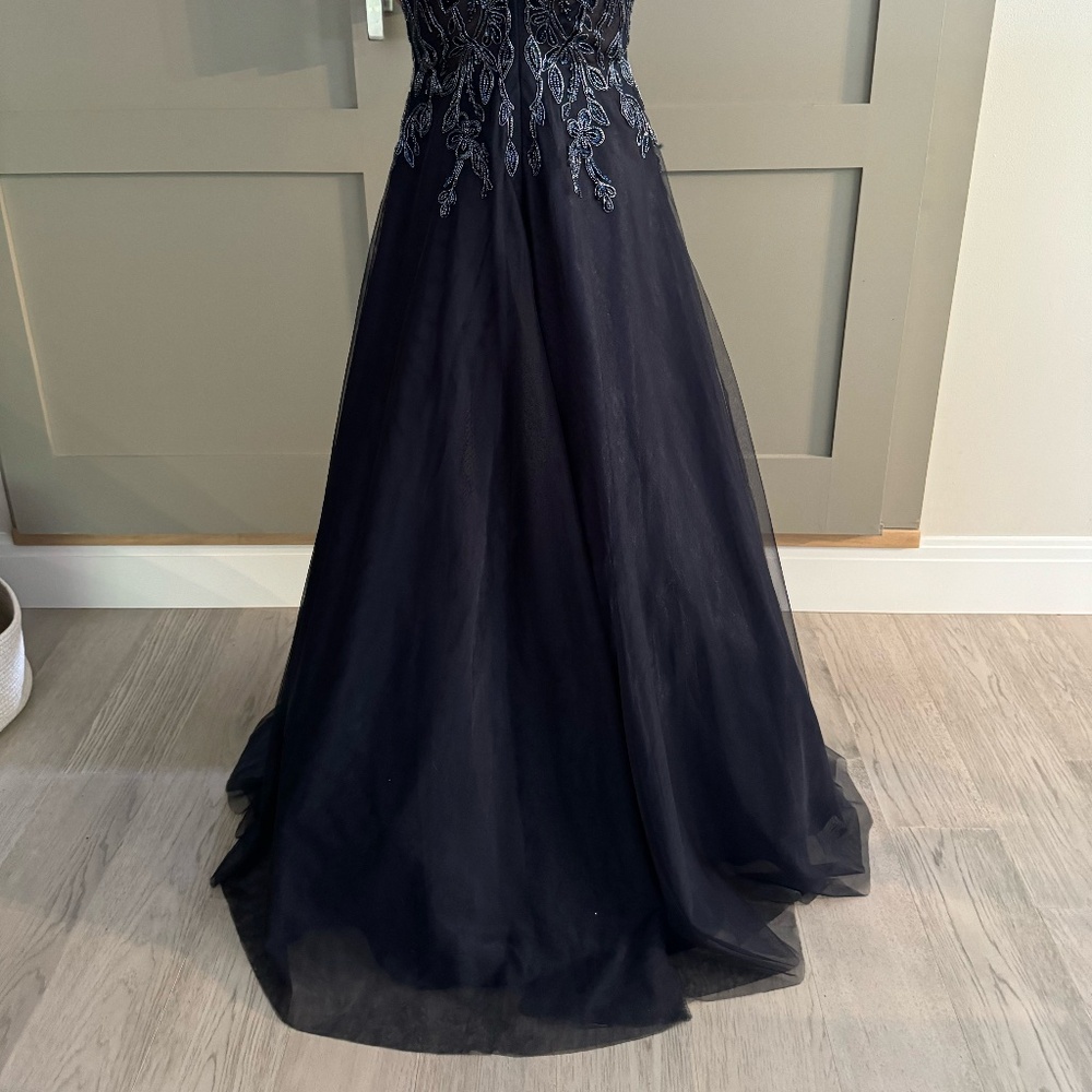 Navy Prom Dress - Picture 3 of 7
